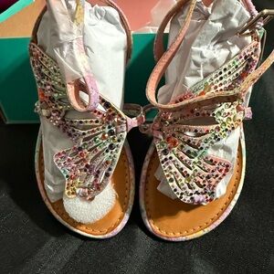 Copper Key Bright Multi Butterfly Sandals 8M